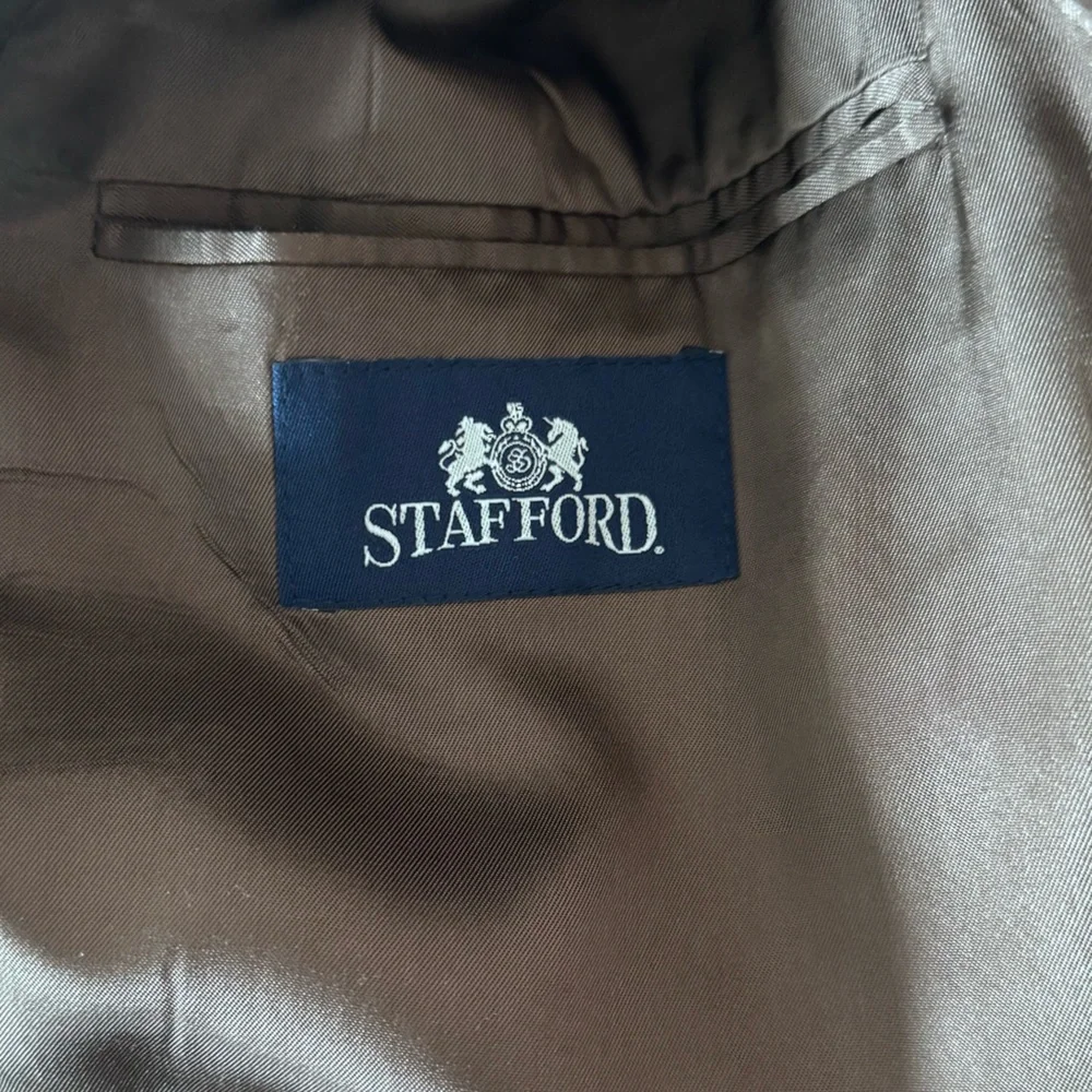 Stafford Classic Gray/Brown Men's Suit Jacket 44R Pants 36/32